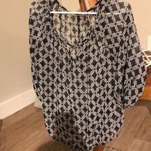 Black and white sheer shirt